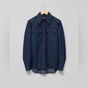 Lemaire Denim Zip-up Shirt in Jean Blue